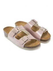 Mandel Klapki w kolorze jasnoróżowym rozmiar: 36. Różowe klapki Mandel, bez wzorów, z otwartym noskiem, bez obcasa. Za 121.99 zł.