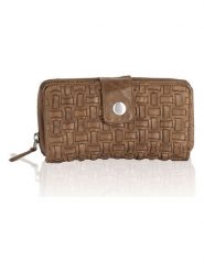 Bellicci Skórzany portfel w kolorze szarobrązowym - 18 x 9,5 x 3,5 cm rozmiar: onesize. Brązowe portfele Bellicci, bez wzorów, z materiału. Za 188.85 zł.