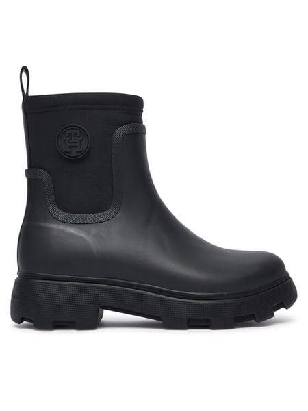 Tommy Hilfiger Kalosze Th Stamp Warm Ankle Rain Boot FW0FW09544 Czarny. Czarne kalosze TOMMY HILFIGER, bez wzorów, z syntetyku. Za 440.99 zł.