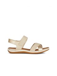 Geox Sandały "Vega" w kolorze złoto-kremowym rozmiar: 41. Brązowe sandały Geox, bez wzorów, klasyczne, z otwartym noskiem, bez obcasa, bez zapięcia. Za 166.10 zł.