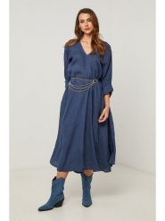 Fleur de Lin Sukienka w kolorze granatowym rozmiar: S. Niebieskie sukienki Fleur de Lin, s, bez wzorów, ze lnu, bez kołnierzyka, bez ramiączek, maxi. Za 214.19 zł.