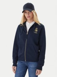 Tommy Hilfiger Bluza WW0WW46126 Granatowy Regular Fit. Niebieskie bluzy TOMMY HILFIGER, m, bez wzorów, z bawełny, bez kaptura. Za 649.99 zł.