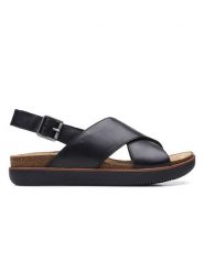 Clarks Skórzane sandały w kolorze czarnym rozmiar: 38. Czarne sandały Clarks, bez wzorów, ze skóry, klasyczne, z otwartym noskiem, bez obcasa, bez zapięcia. Za 170.45 zł.