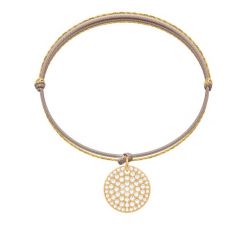 Bransoletka z medalikiem z białymi cyrkoniami na podwójnym sznurku. Białe bransoletki Lilou, z cyrkonią, pozłacane. Za 218.00 zł.