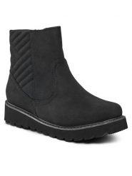 Roxy Botki ARJB700750 Czarny. Czarne botki Roxy, bez wzorów, ze skóry, bez obcasa, na płaskiej podeszwie, bez zapięcia. Za 429.99 zł.