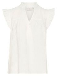 Kaffe Bluzka w kolorze kremowym rozmiar: 44. Brązowe bluzki Kaffe, bez wzorów, bez kołnierzyka, bez ramiączek. Za 86.99 zł.