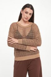 Sweter damski ażurowy lniany Onirica WEEKEND MAX MARA. Swetry Weekend Max Mara, m, w ażurowe wzory, ze lnu, bez ramiączek. Za 1,209.00 zł.