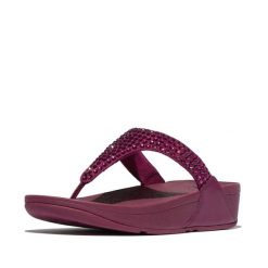 Klapki damskie FitFlop Lulu Maxi-Crystal. Czarne klapki FIT FLOP, bez wzorów, bez obcasa. Za 473.00 zł.