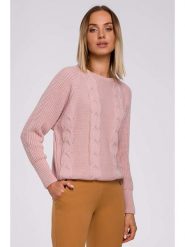 Made of emotion Sweter w kolorze jasnoróżowym rozmiar: S/M. Różowe swetry Made Of Emotion, m, bez wzorów, ze splotem, bez ramiączek. Za 88.02 zł.