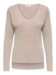 JDY Sweter "New" w kolorze szarobrązowym rozmiar: M. Brązowe swetry JDY, m, bez wzorów, prążkowane, bez ramiączek. Za 129.95 zł.