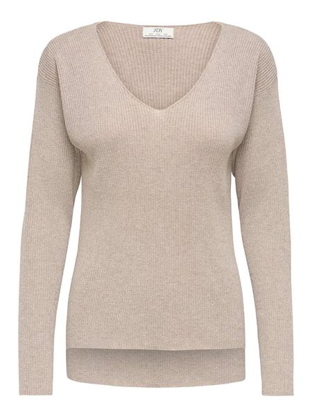 JDY Sweter "New" w kolorze szarobrązowym rozmiar: M. Brązowe swetry JDY, m, bez wzorów, prążkowane, bez ramiączek. Za 129.95 zł.