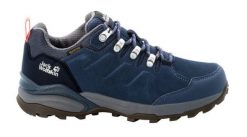 Buty trekkingowe damskie Jack Wolfskin Refugio Texapore Low. Niebieskie trekkingi Jack Wolfskin, z gumy, trekkingowe. Za 379.99 zł.