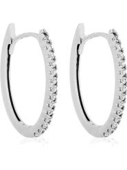 L instant d Or Złote kolczyki-kreole "Alizée" z cyrkoniami rozmiar: onesize. Szare kolczyki L instant d Or, z cyrkonią, złote. Za 828.45 zł.