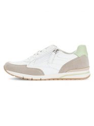 Gabor Skórzane sneakersy w kolorze biało-zielonym rozmiar: 39. Białe trampki Gabor, bez wzorów, bez zapięcia. Za 219.95 zł.