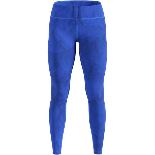 Legginsy tech. damskie ODLO Tights ZEROWEIGHT PRINT. Niebieskie legginsy Odlo, l, bez wzorów, z elastanu, z podwyższonym stanem. Za 449.99 zł.