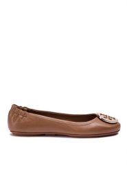 Tory Burch Baleriny Minnie Travel Ballet With Metal Logo 50393 Brązowy. Brązowe baleriny Tory Burch, bez wzorów, ze skóry, bez obcasa. Za 1,249.00 zł.