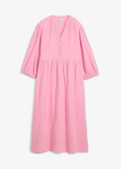 Sukienka tunikowa z miękkiego muślinu. Czerwone sukienki bonprix, bez wzorów, bez kołnierzyka, bez ramiączek, midi. Za 119.99 zł.