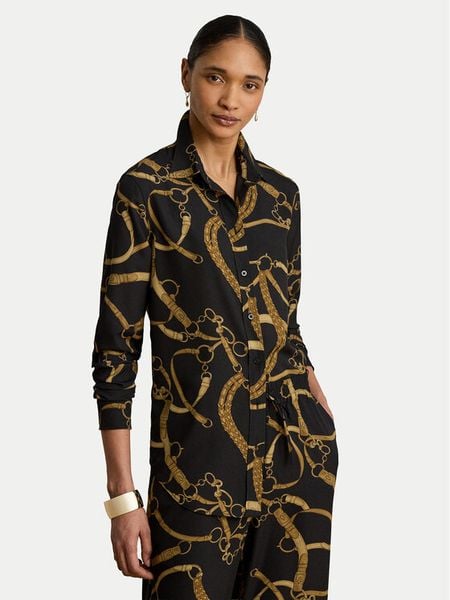 LAUREN RALPH LAUREN Koszula 200P14013001 Czarny Regular Fit. Czarne koszule Lauren Ralph Lauren, xl, bez wzorów, z syntetyku, bez kołnierzyka, bez ramiączek. Za 689.99 zł.
