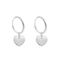 Kolczyki koła 1,4 cm ze srebrnymi sercami. Szare kolczyki Lilou, posrebrzane. Za 357.00 zł.