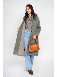 ASSUILI Trencz w kolorze khaki rozmiar: 36. Brązowe płaszcze Assuili, bez wzorów, bez kaptura. Za 347.99 zł.