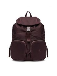 Calvin Klein Plecak Pocket Nylon Flap Backpack LV04F3133G Bordowy. Czerwone plecaki Calvin Klein, bez wzorów, z materiału. Za 599.99 zł.