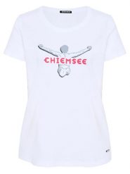 Chiemsee Koszulka "Sera" w kolorze białym rozmiar: S. Białe bluzki Chiemsee, s, bez wzorów, z bawełny, bez kołnierzyka, bez ramiączek. Za 41.49 zł.