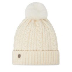 Czapka Nine West. Białe czapki Nine West, bez wzorów. Za 59.99 zł.