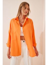 Happiness Istanbul Bluzka w kolorze pomarańczowym rozmiar: 38. Pomarańczowe bluzki Happiness Istanbul, bez wzorów, bez kołnierzyka, bez ramiączek. Za 52.55 zł.