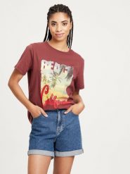 Cross Jeans Koszulka w kolorze brązowym rozmiar: XL. Brązowe bluzki Cross Jeans, xl, bez wzorów, z bawełny, bez kołnierzyka, bez ramiączek. Za 47.48 zł.
