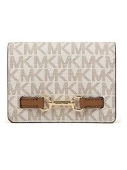 Michael Kors Portfel w kolorze kremowo-jasnobrązowym - 10 x 8 x 3 cm rozmiar: onesize. Brązowe portfele Michael Kors, bez wzorów, z materiału. Za 283.45 zł.