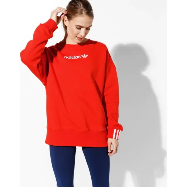 Adidas Bluza Coeeze Sweat Coeeze , czerwony, rozmiar S. Czerwone bluzy Adidas, l, z aplikacjami, z bawełny, bez kaptura. W wyprzedaży za 179.99 zł.