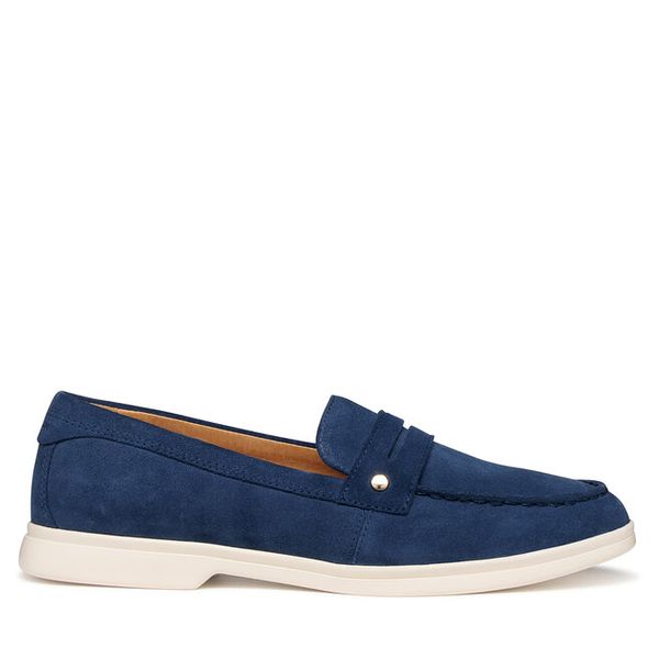 Lordsy Geox. Niebieskie lordsy Geox, bez wzorów, bez obcasa, bez zapięcia. Za 330.99 zł.