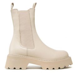 Sztyblety Badura. Brązowe botki Badura, bez wzorów, bez obcasa, na płaskiej podeszwie, bez zapięcia. Za 429.99 zł.