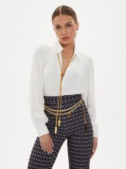 Elisabetta Franchi Bluzka CA0-934-6E2-V420 Biały Standard Fit. Białe bluzki Elisabetta Franchi, bez wzorów, z syntetyku, bez kołnierzyka, bez ramiączek. Za 1,999.00 zł.