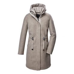 Parka dla kobiet Killtec GW 46. Brązowe parki GIGA DX, z materiału, z kapturem. Za 717.10 zł.