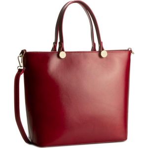 Torebka CREOLE - K10317 Czerwony. Czerwone shopper Creole, bez wzorów, ze skóry, bez dodatków. W wyprzedaży za 259.00 zł.