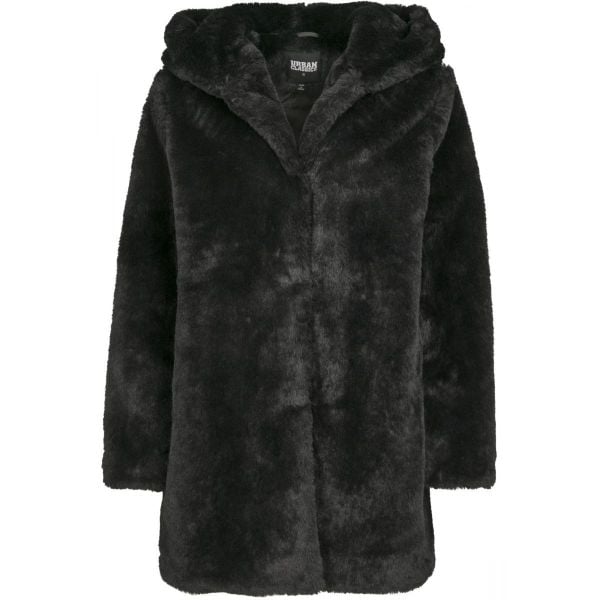 Parka dla kobiet Urban Classic hooded teddy coat. Czarne parki Urban Classics, na zimę, z kapturem. Za 347.00 zł.