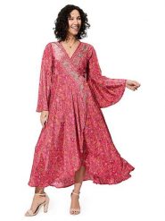 Ipanima Sukienka w kolorze koralowym rozmiar: 38/40. Czerwone sukienki Ipanima, bez wzorów, bez kołnierzyka, bez ramiączek, maxi, rozkloszowane. Za 100.99 zł.