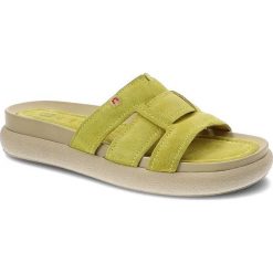 Żółte Klapki Nessi Wygodne Modne Buty. Żółte klapki Nessi, bez wzorów, bez obcasa. Za 229.00 zł.