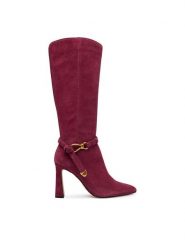 Steve Madden Kozaki Sirrens 11004776 Bordowy. Czerwone kozaki Steve Madden, z lakierowanej skóry, bez obcasa, na szpilce, bez zapięcia. Za 859.99 zł.