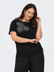 ONLY Carmakoma Koszulka w kolorze czarnym rozmiar: XL-54. Czarne bluzki Only Carmakoma, xl, bez wzorów, z bawełny, bez kołnierzyka, bez ramiączek. Za 66.31 zł.