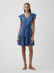 GAP Sukienka w kolorze niebieskim rozmiar: XL. Niebieskie sukienki GAP, xl, bez wzorów, z bawełny, bez kołnierzyka, bez ramiączek, midi. Za 132.67 zł.