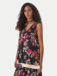 Simona Corsellini Bluzka P26CPTO01801 Czarny. Czarne bluzki SIMONA CORSELLINI, bez wzorów, z wiskozy, bez kołnierzyka, bez ramiączek. Za 849.99 zł.