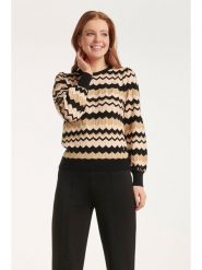 Smashed Lemon Sweter w kolorze beżowym rozmiar: L. Brązowe swetry Smashed Lemon, l, bez wzorów, bez ramiączek. Za 104.99 zł.