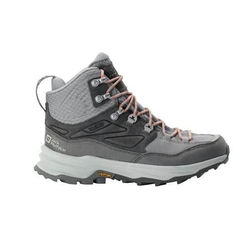 Buty trekkingowe damskie Jack Wolfskin Cyrox Texapore Mid. Szare trekkingi Jack Wolfskin, z materiału, trekkingowe. Za 857.00 zł.