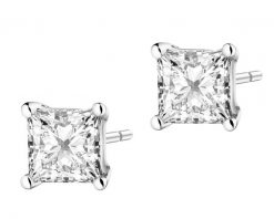 Kolczyki z białego złota z diamentami laboratoryjnymi - 0,62 ct - próba 585. Białe kolczyki Apart, z diamentem, złote. Za 3,790.00 zł.