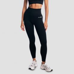 Legginsy damskie fitness bezszwowe GymBabe Black. Czarne legginsy GYMBEAM, s, bez wzorów, z elastanu. Za 131.90 zł.