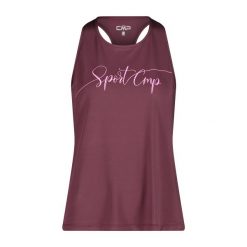 Damski tank top CMP. Fioletowe topy CMP, bez wzorów, bez kołnierzyka, bez ramiączek. W wyprzedaży za 106.65 zł.