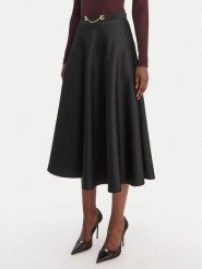 Elisabetta Franchi Spódnica midi GO-156-61E2-V320 Czarny Regular Fit. Czarne spódnice Elisabetta Franchi, bez wzorów, z syntetyku, midi. Za 1,359.00 zł.