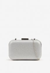 Srebrna Brokatowa Torebka Typu Kopertówka Nerivine. Szare torby na ramię Renee, bez wzorów, z jeansu, eleganckie, na ramię, bez dodatków. Za 74.99 zł.
